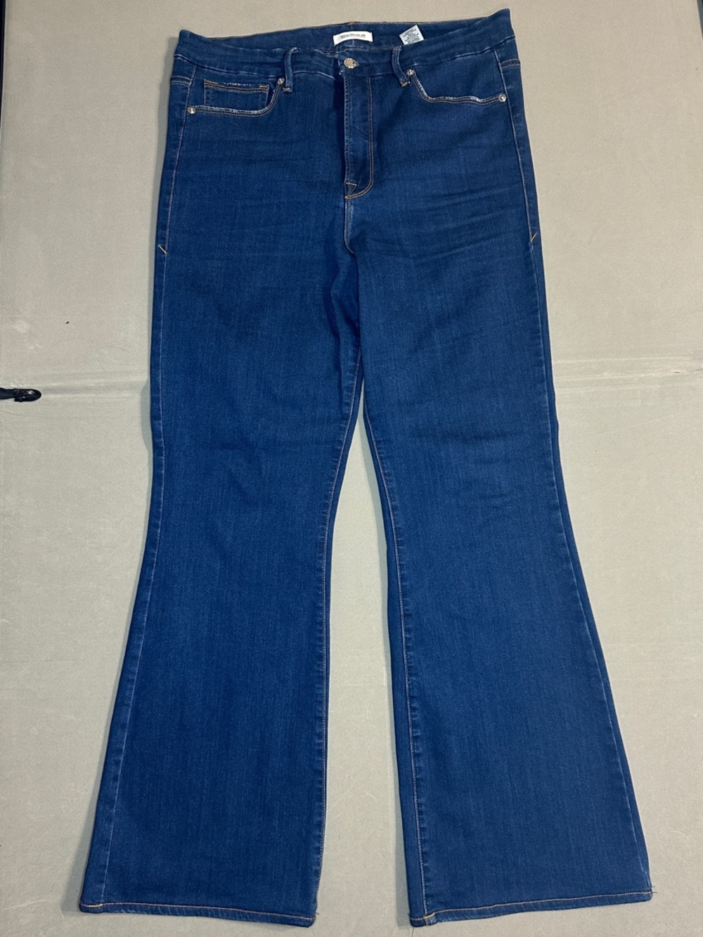 Good American Dark Blue Flared Jeans